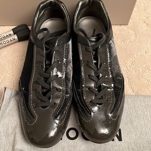 HOGAN Silver Metallic Sneakers. Like new